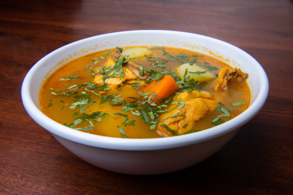 Caldo de Gallina (Hen Soup) Tipico Quetzal Restaurant El Tipico